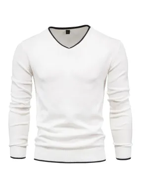 Classic V Neck Long Sleeve Sweaters for Men