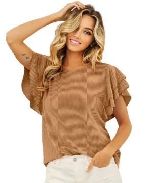 Latte Ruffle Blouse