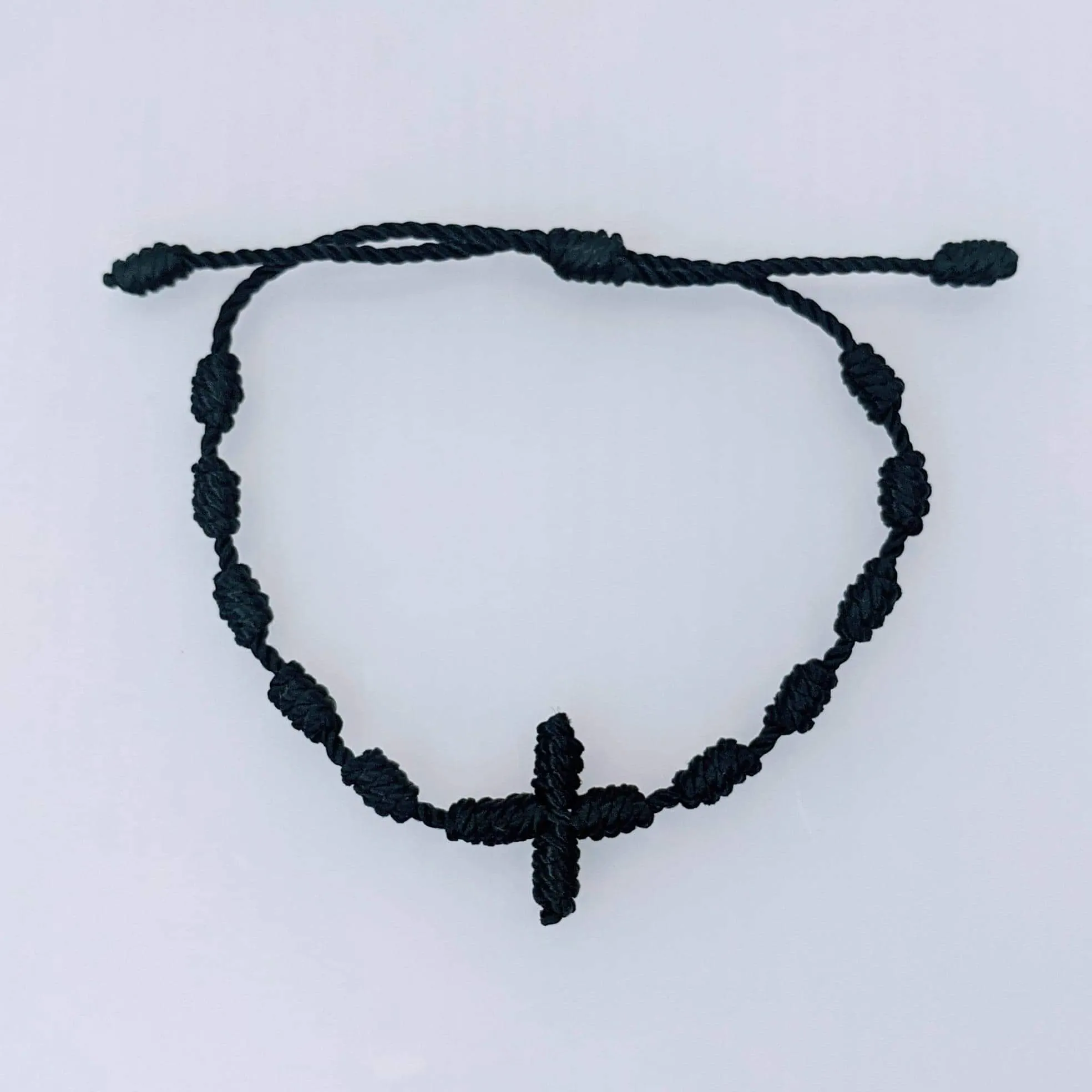 Rosary Cord Necklace Bracelet Cross