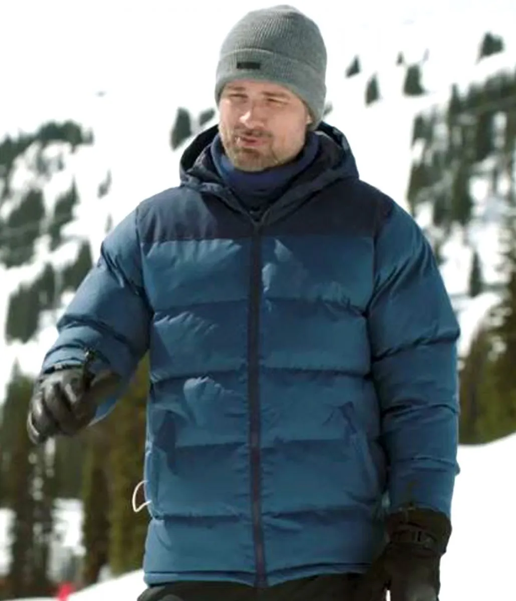 Crashing Through The Snow Warren Christie Puffer Hooded Jacket