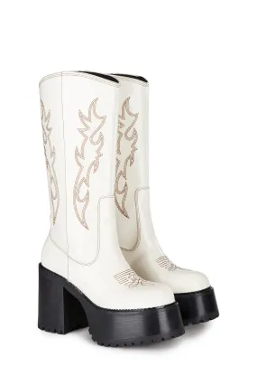 Cream Canyon Town Western Boots