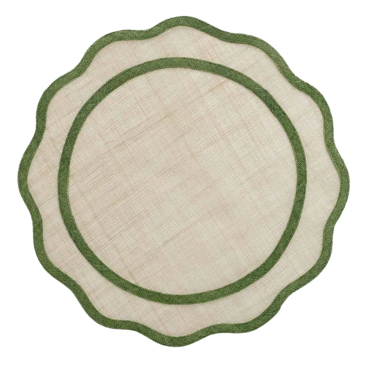 Set of 4 Pomegranate Green Scalloped Placemats