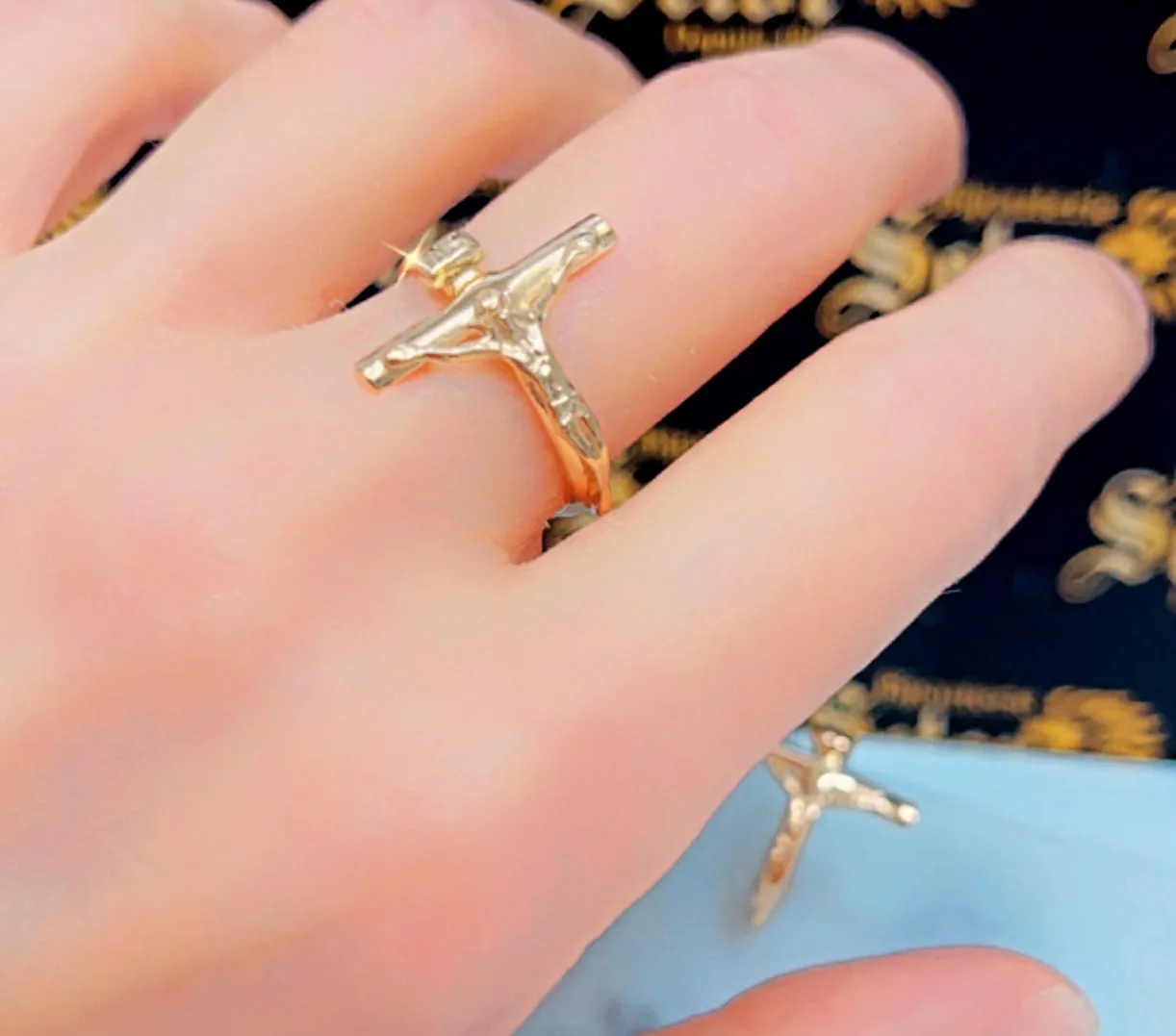 Christian cross ring