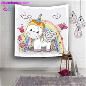 Cute Unicorn Tapestry Yoga Mat Beach Towel