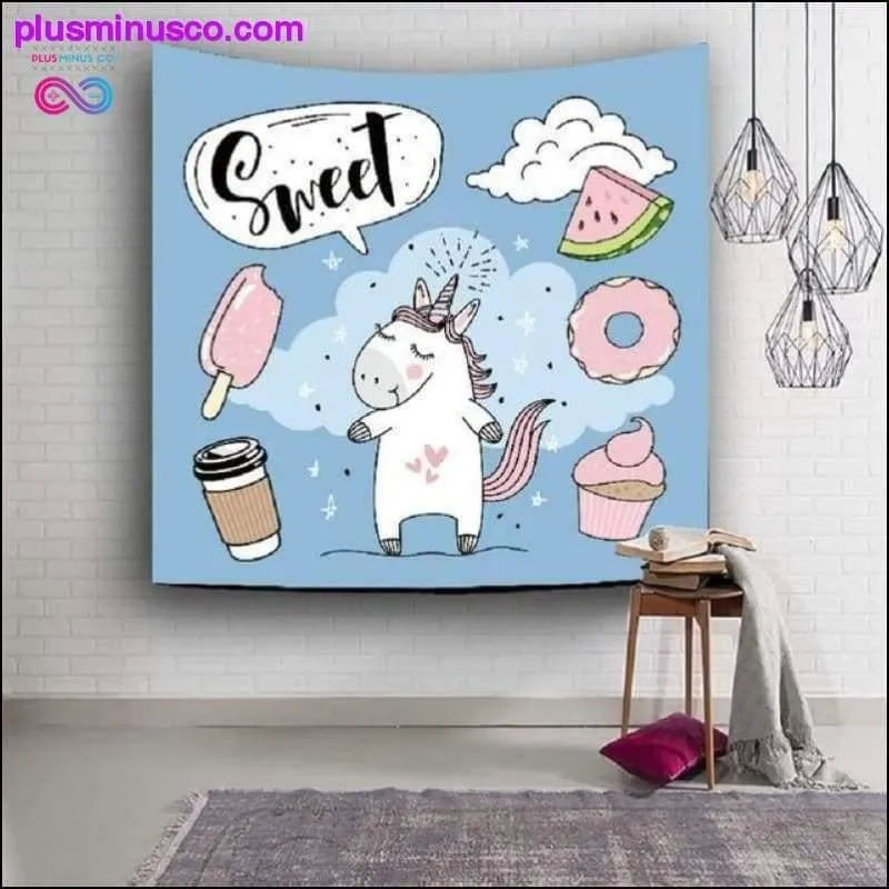 Cute Unicorn Tapestry Yoga Mat Beach Towel