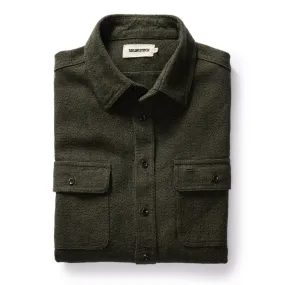 The Ledge Shirt Dark Forest Linen Tweed