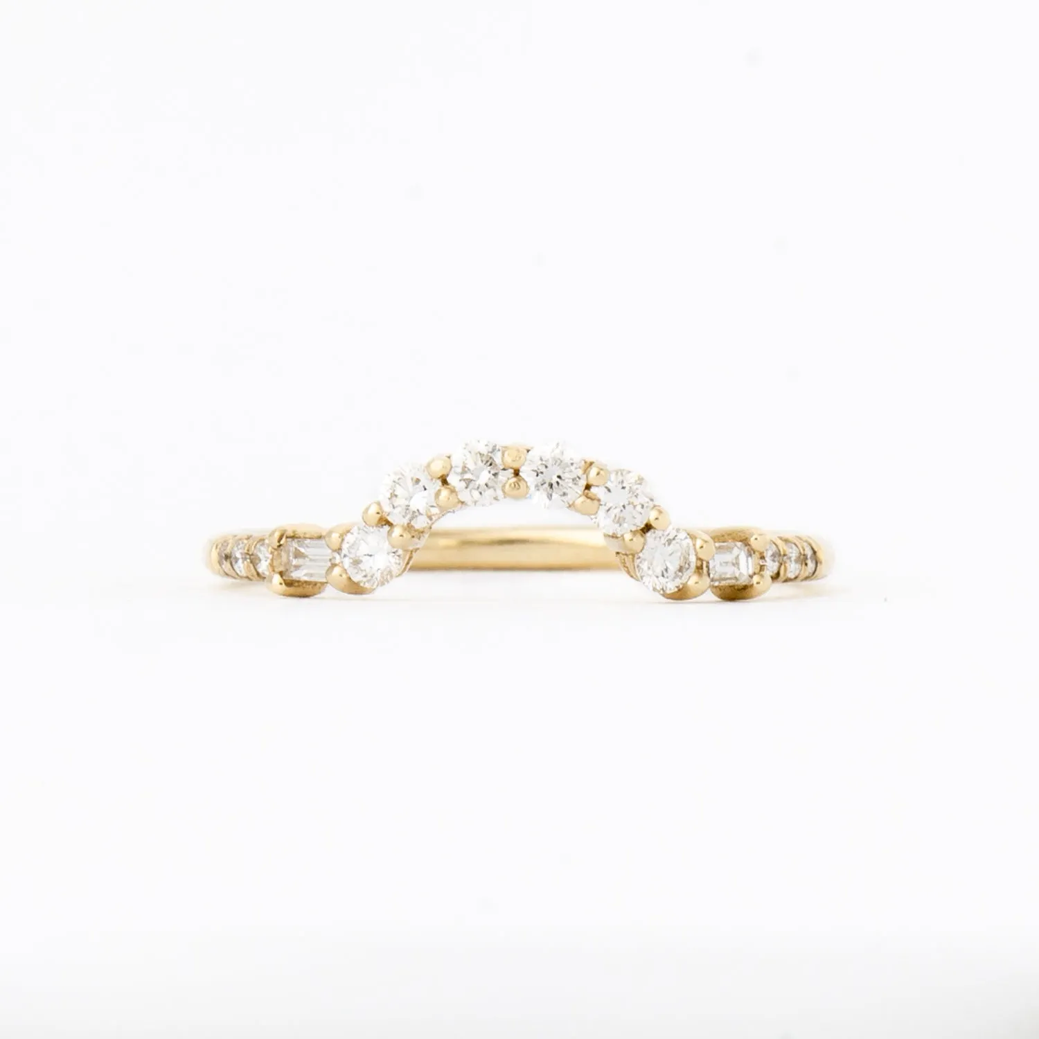 Diamond Arch Ring with Baguette Design