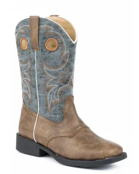 Distressed Saddle Western Boots for Youth