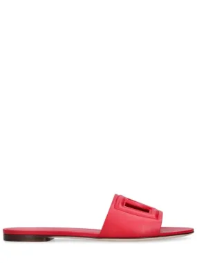 Dolce&Gabbana 10mm Bianca Leather Slide Sandals