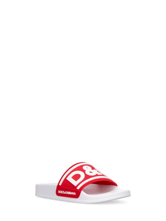 Dolce&Gabbana Logo Rubber Slide Sandals