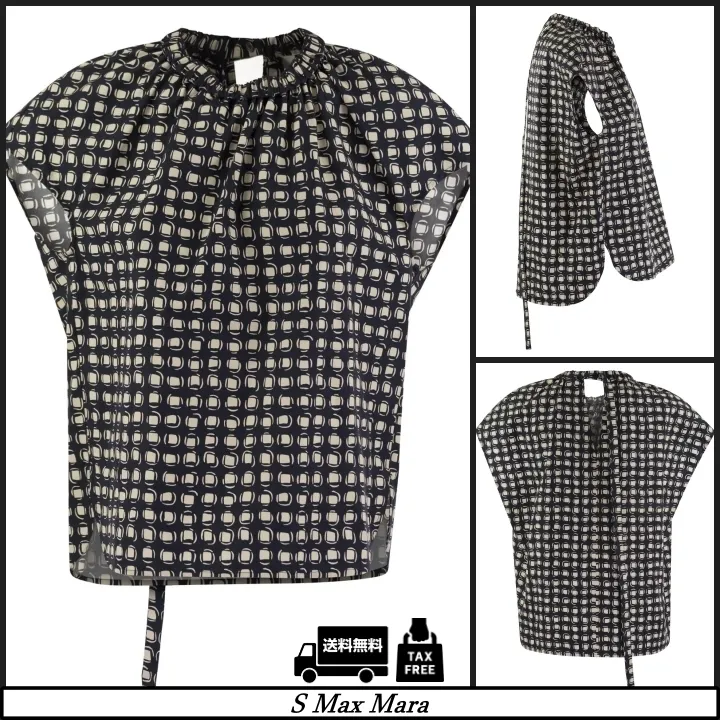 Short Sleeves Elegant Style Shirts & Blouses with Dots Cotton by S Max Mara