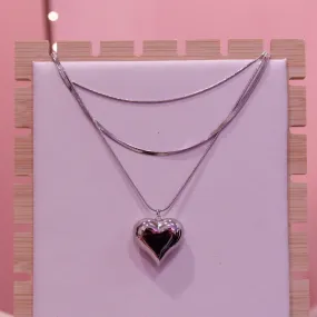 Double Wrap Necklace with Maxi Heart