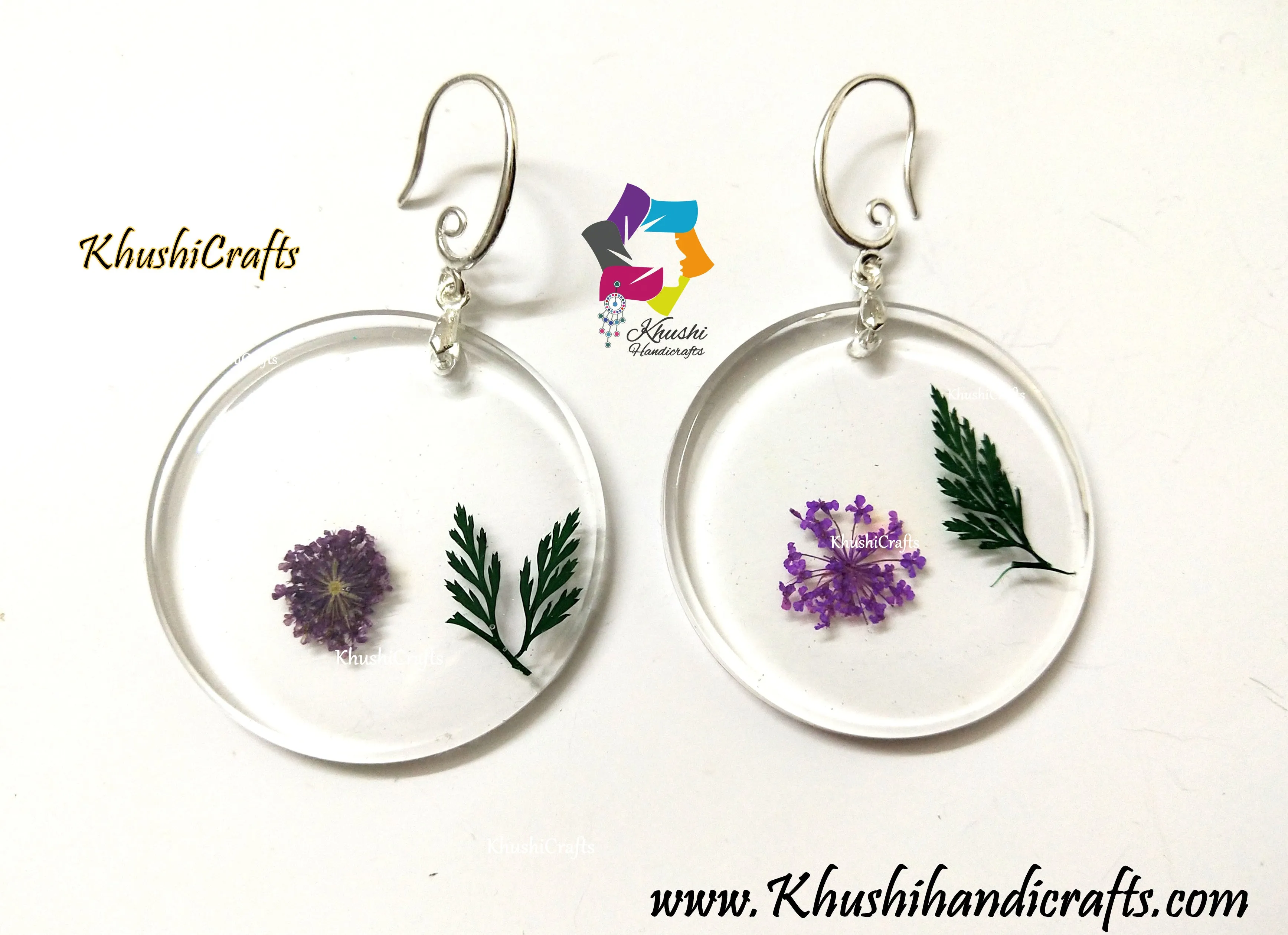 Dried Flowers Resin Earrings