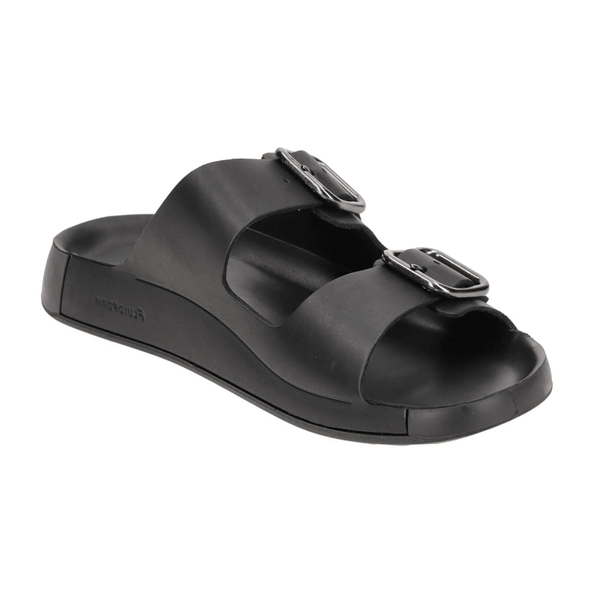 Ecco Cozmo Men's Slide Sandals Black Buckle 500934 Stylish Comfortable