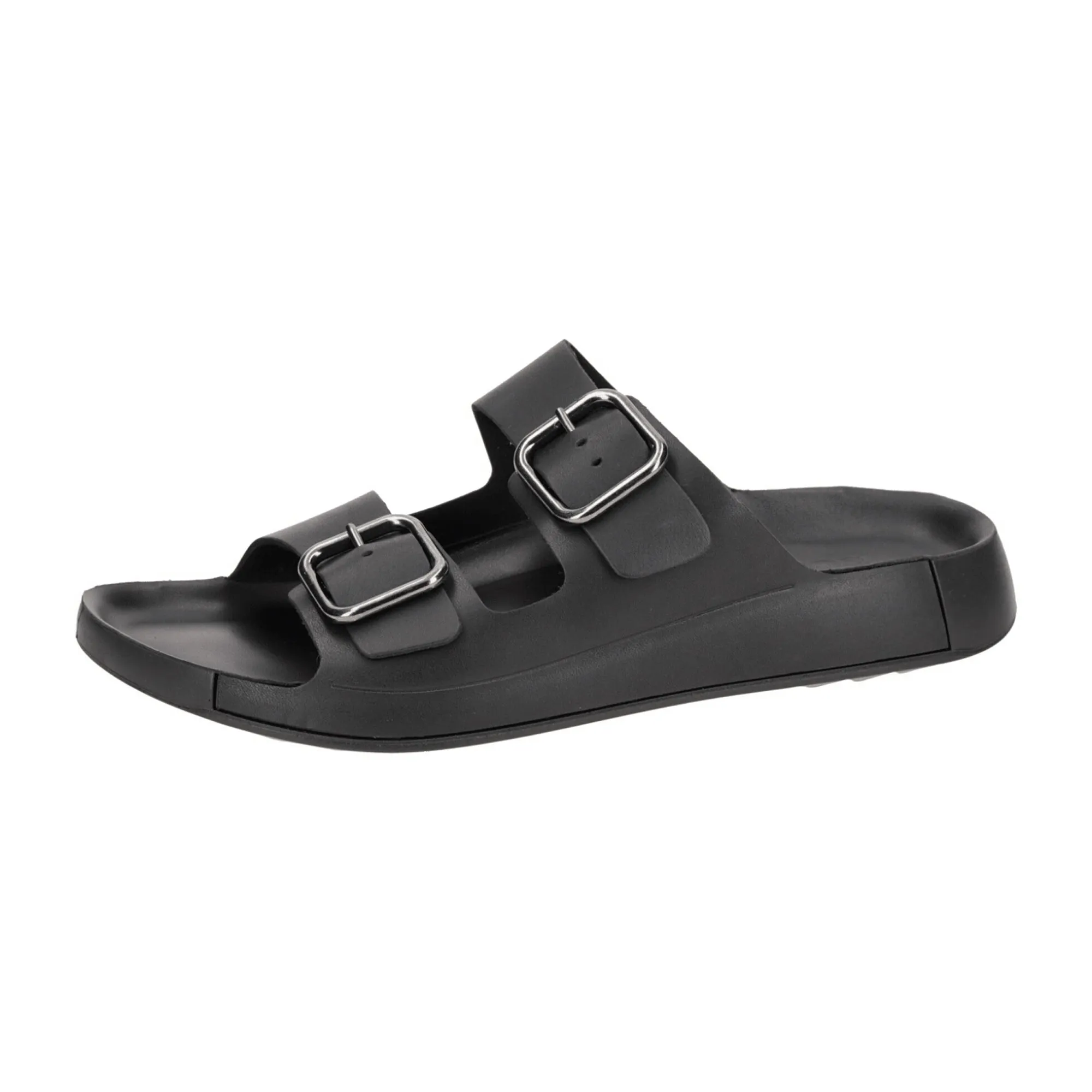 Ecco Cozmo Men's Slide Sandals Black Buckle 500934 Stylish Comfortable