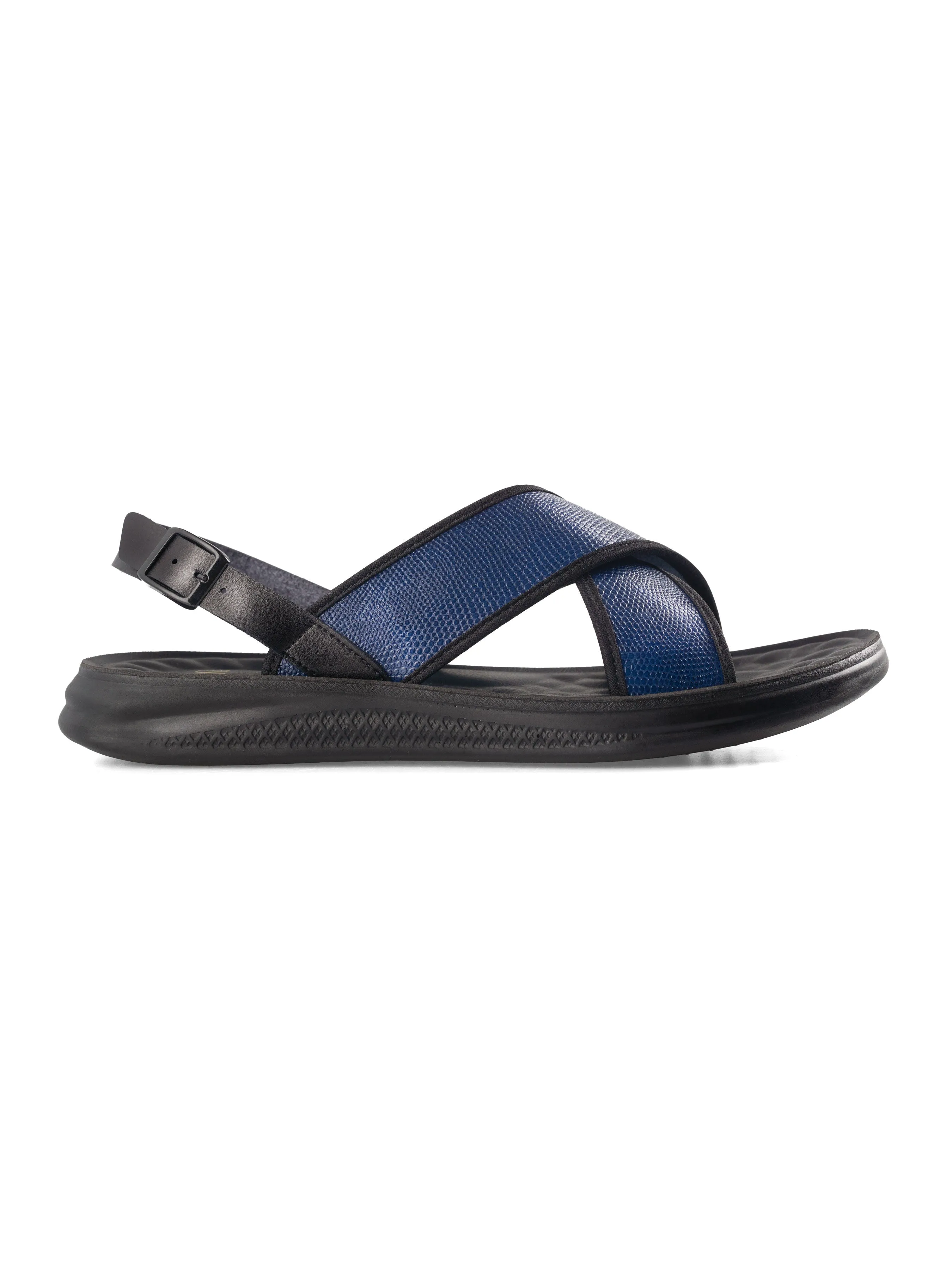 Electric Blue Phyton Slingback Cross Strap Sandal