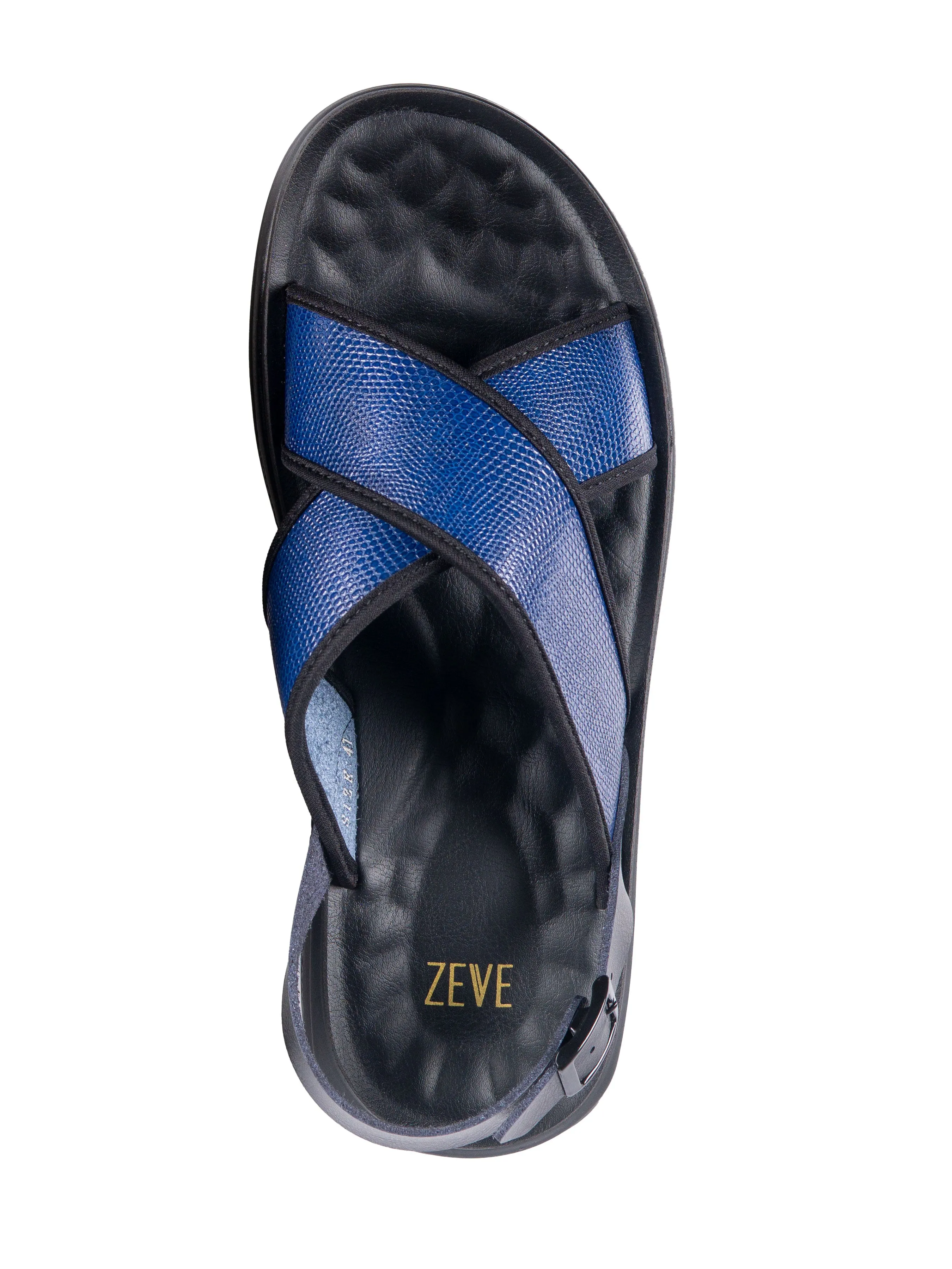 Electric Blue Phyton Slingback Cross Strap Sandal