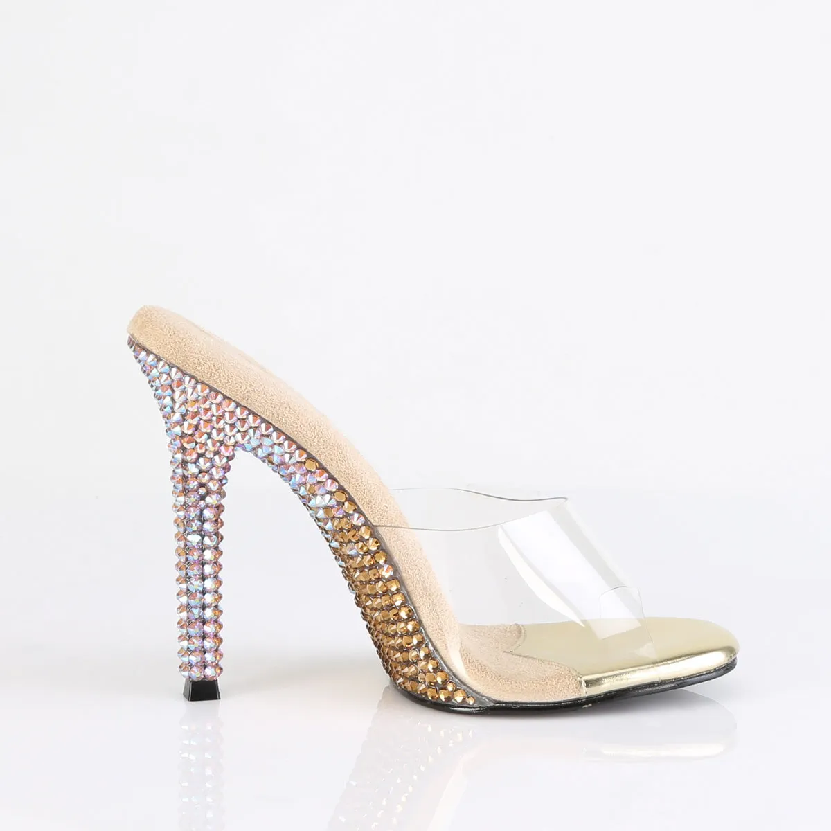 Clear Baby Blue Rhinestone 4 Inch Heel GALA-01DMM