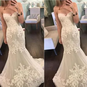 Ivory Lace Mermaid Wedding Dress WD0199