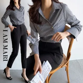 Elegant Office Style Long-Sleeve Blouse