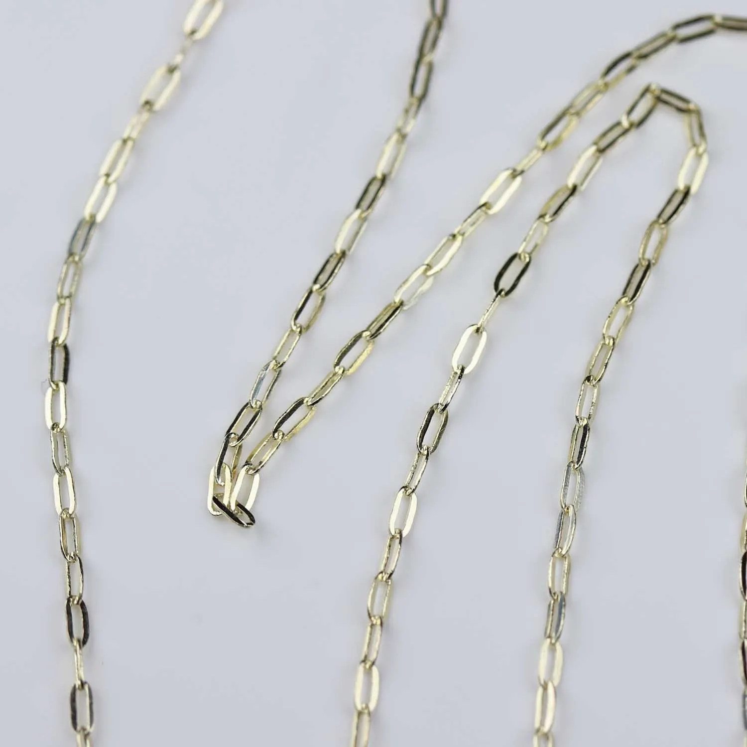 1.25mm Mini Paperclip Elongated Link Chain