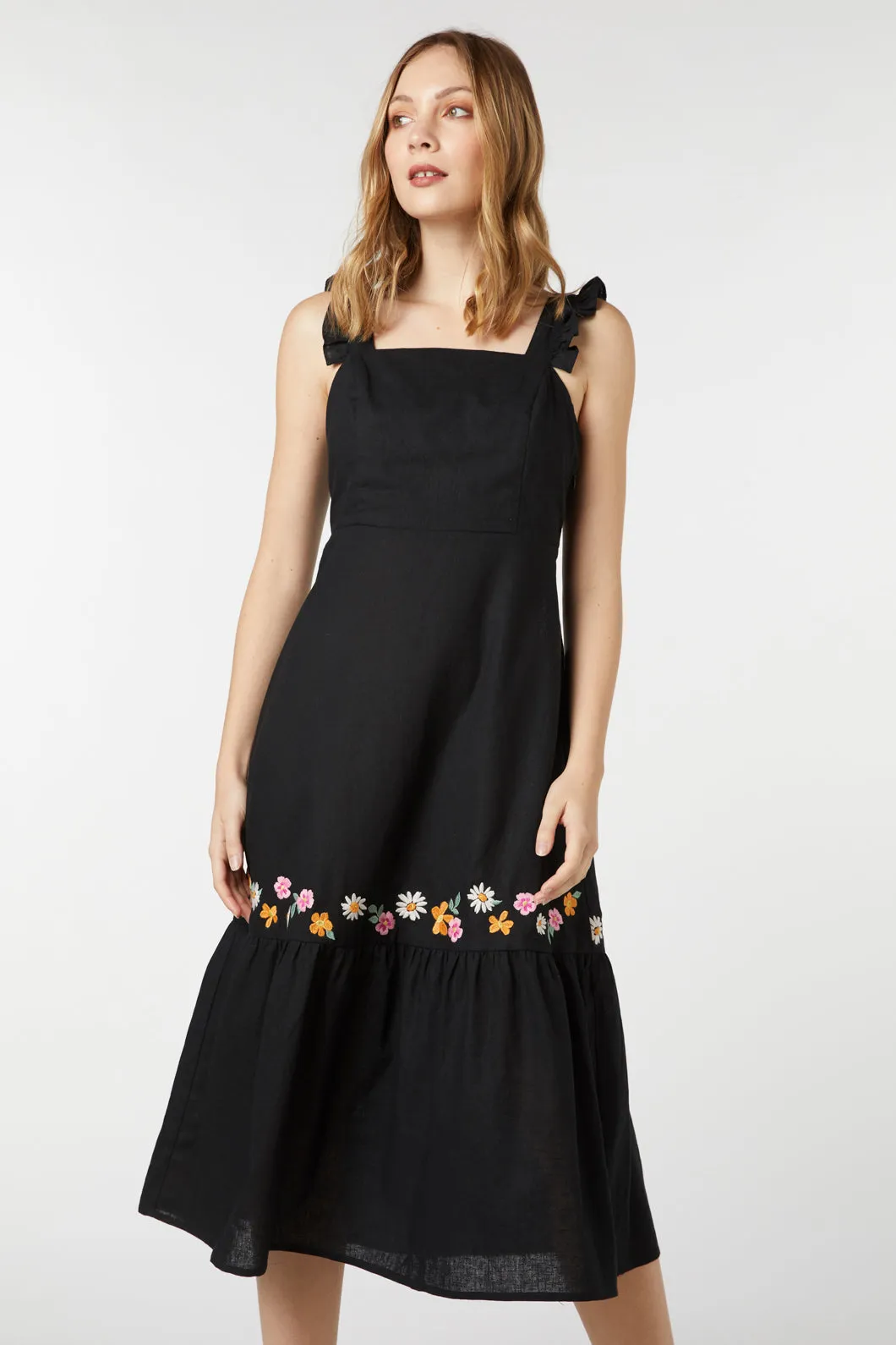 Embroidered Midi Dress Wendy