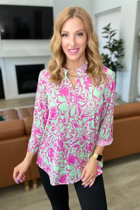 Emerald Pink Floral Lizzy Top