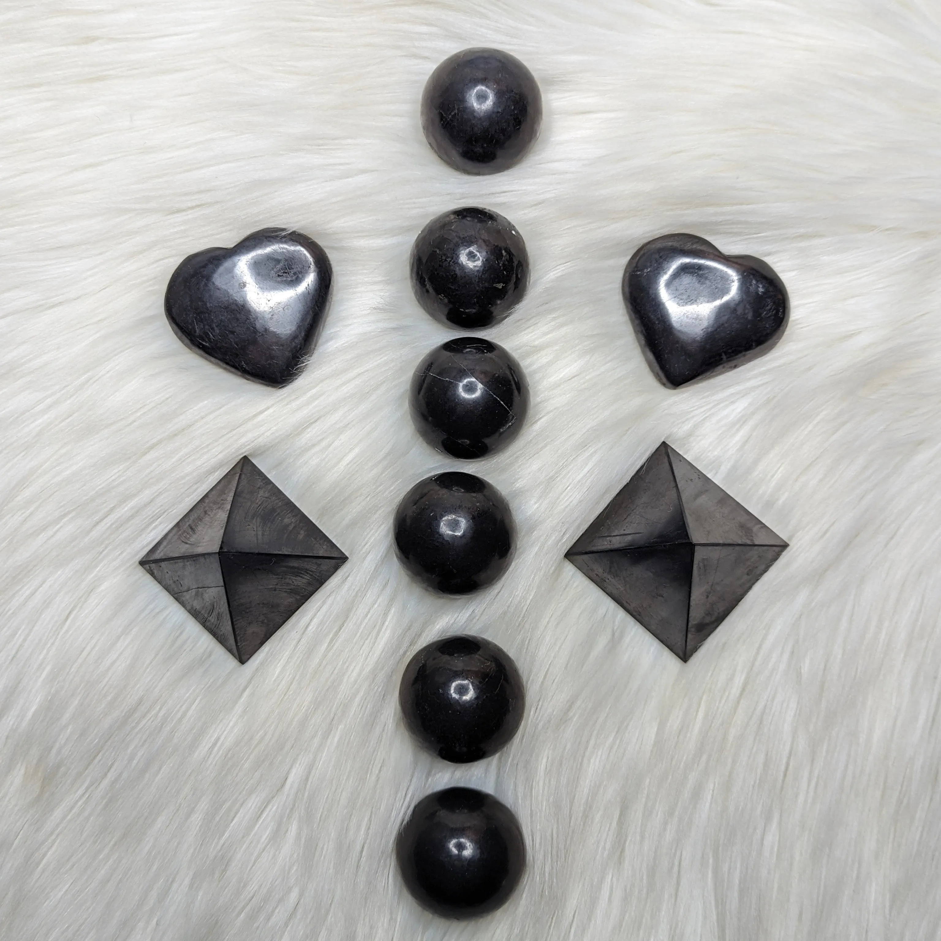 Polished Shungite Heart for EMF Protection