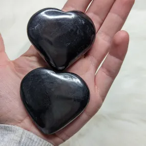 Polished Shungite Heart for EMF Protection