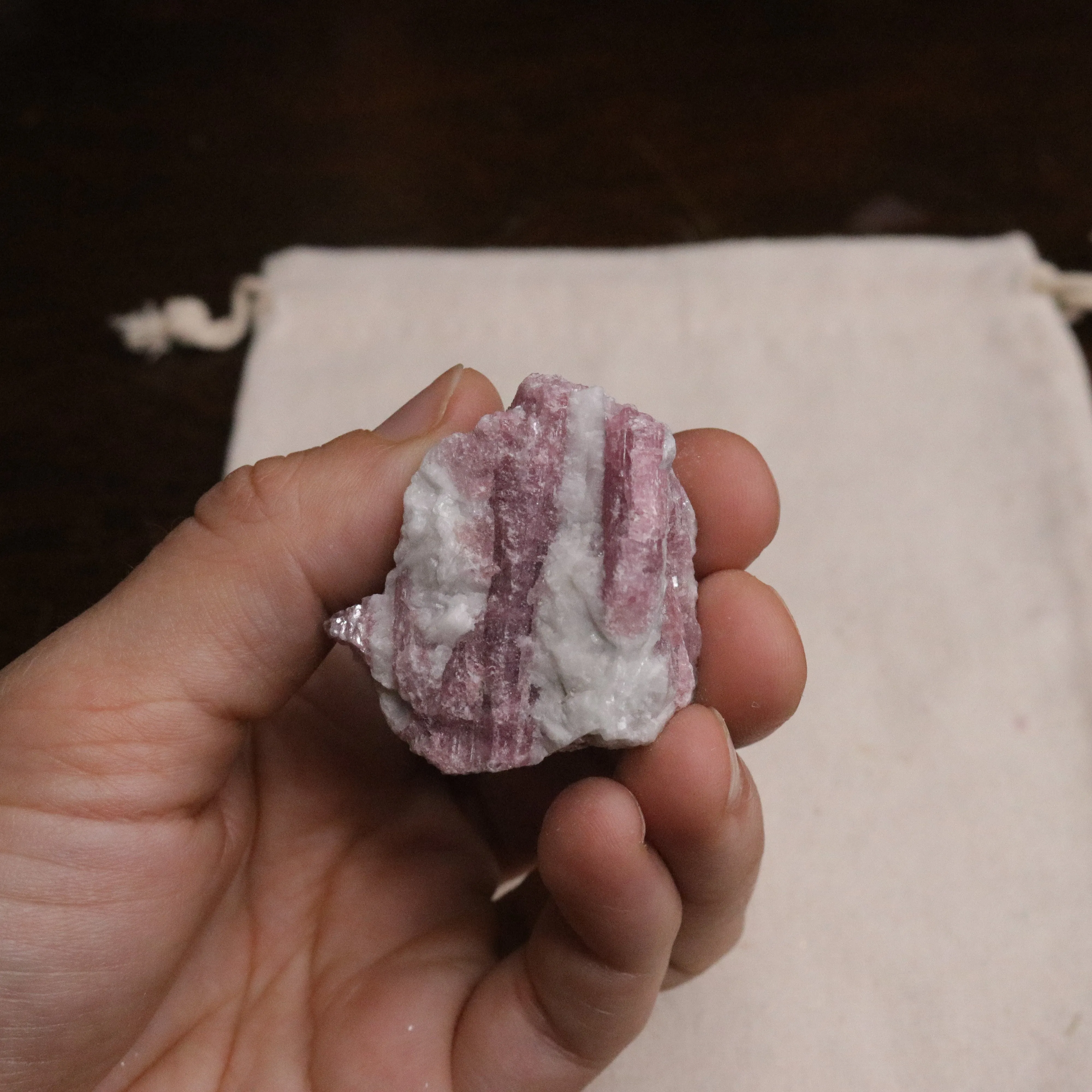 Bright Pink Tourmaline in Matrix