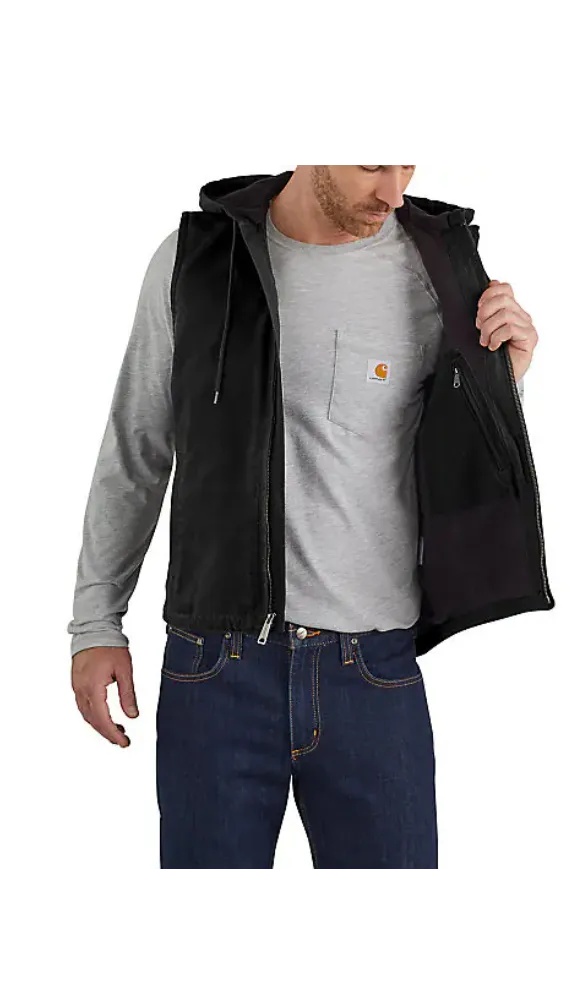 Carhartt Relaxed Fit Washed Duck Fleece Lined Hooded Vest