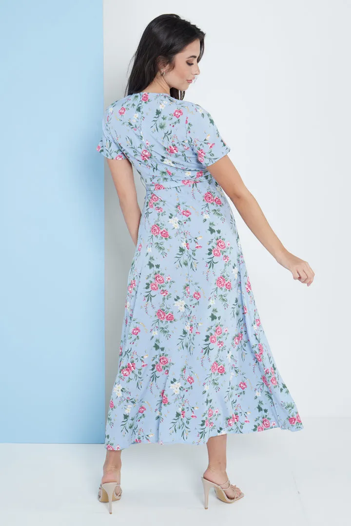 London Floral Print Maxi Dress