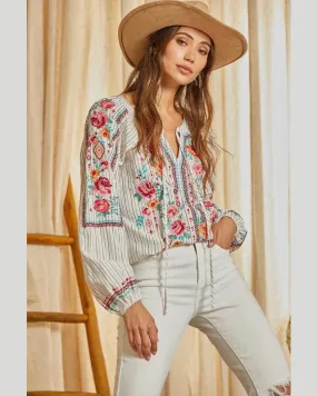 Flower Embellished Blouse