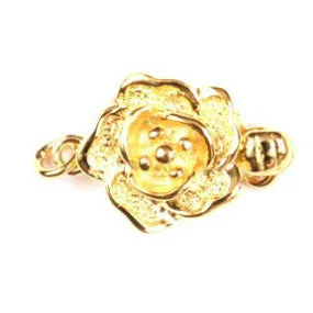 Gold Plated Round Flower Clasp 10mm 2 Sets