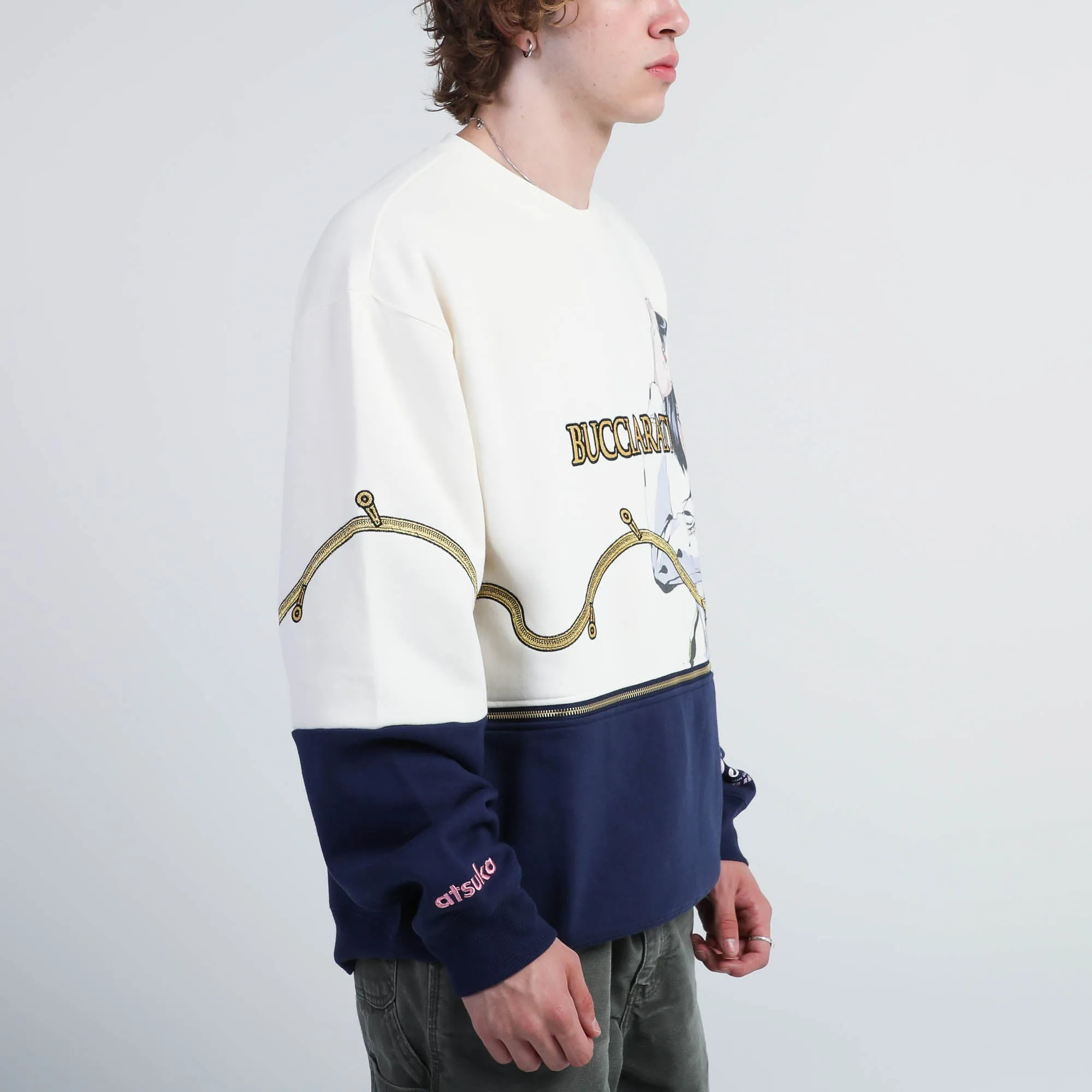 Golden Wind Bucciarati Zip Panel Sweatshirt