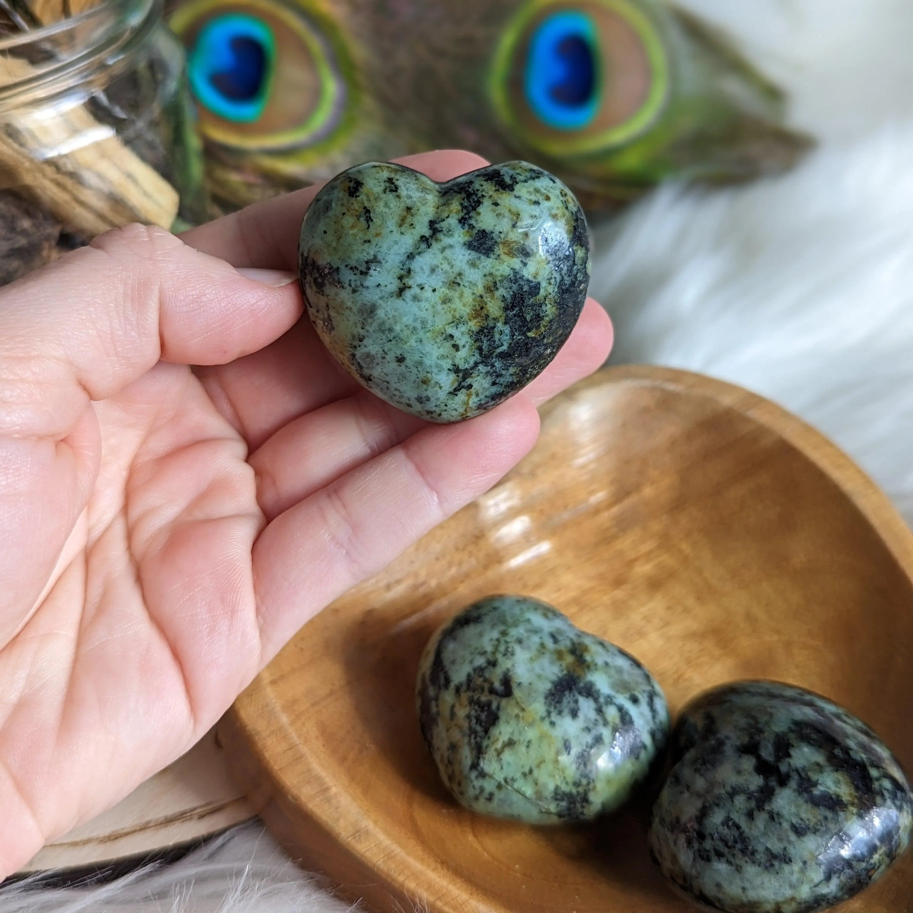 Gorgeous African Turquoise Puffy Heart