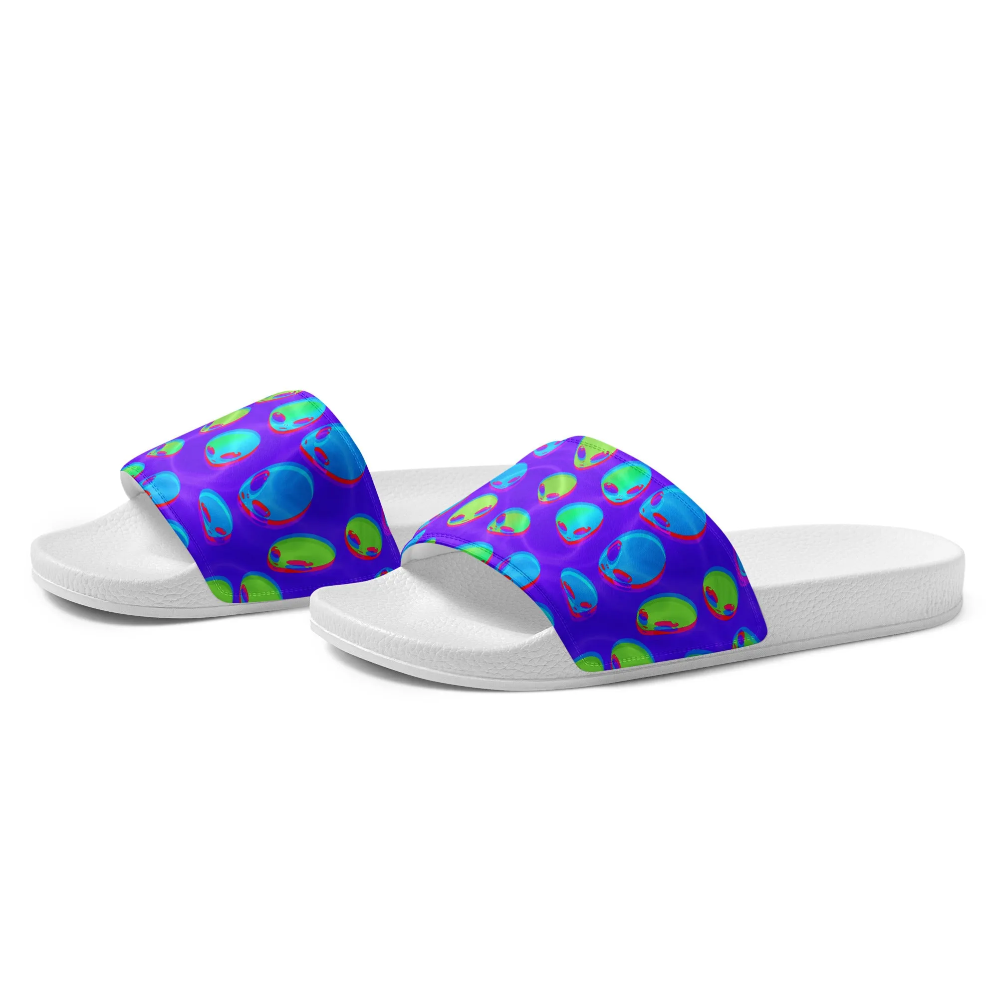 Purple Men's Slide Sandals with Alien Vapor Glitch