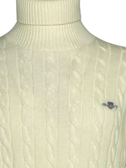 PULLOVER UOMO PANNA A TRECCE CON COLLO ALTO