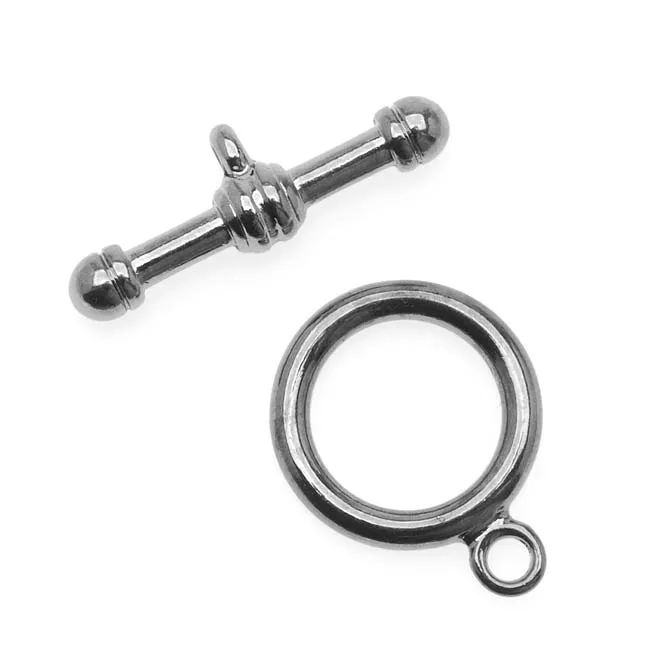 Gunmetal Plated Toggle Clasps 17mm 10 Sets