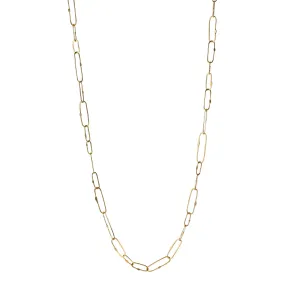 Handmade 18K Gold Chain with Varied Stretched Links, 18 Inches