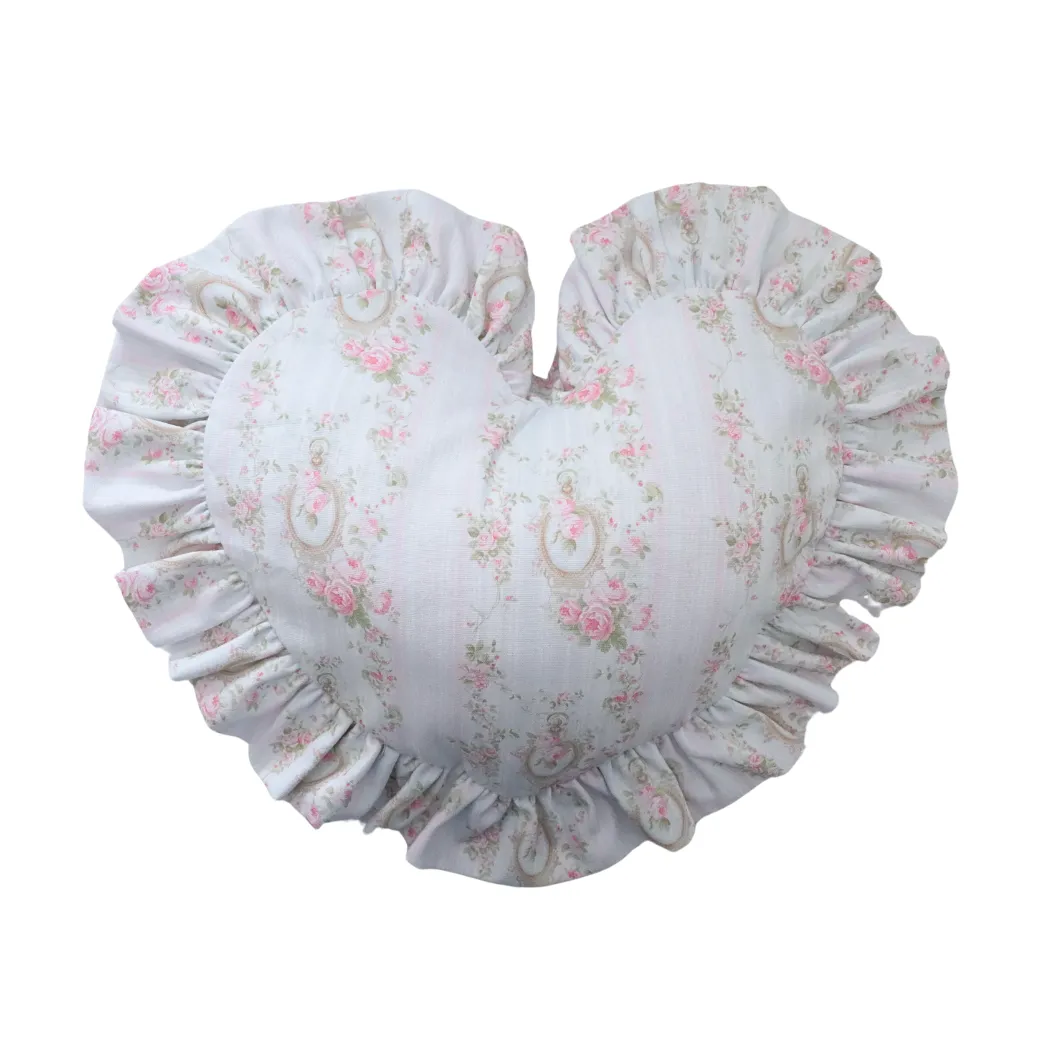 Ruffle Heart Pillow