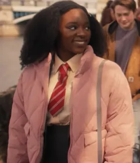 Heartstopper Corinna Brown Puffer Pink Jacket