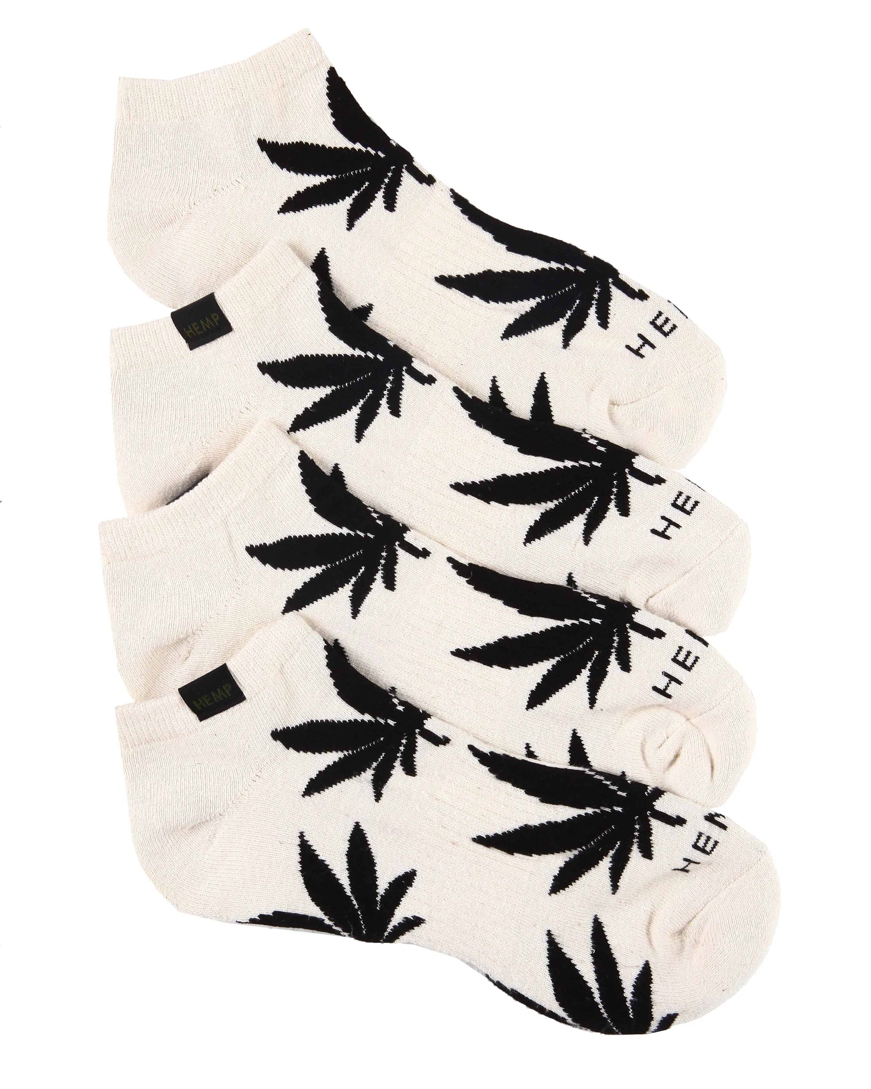 2-Pack Hemp Leaf Ankle Socks