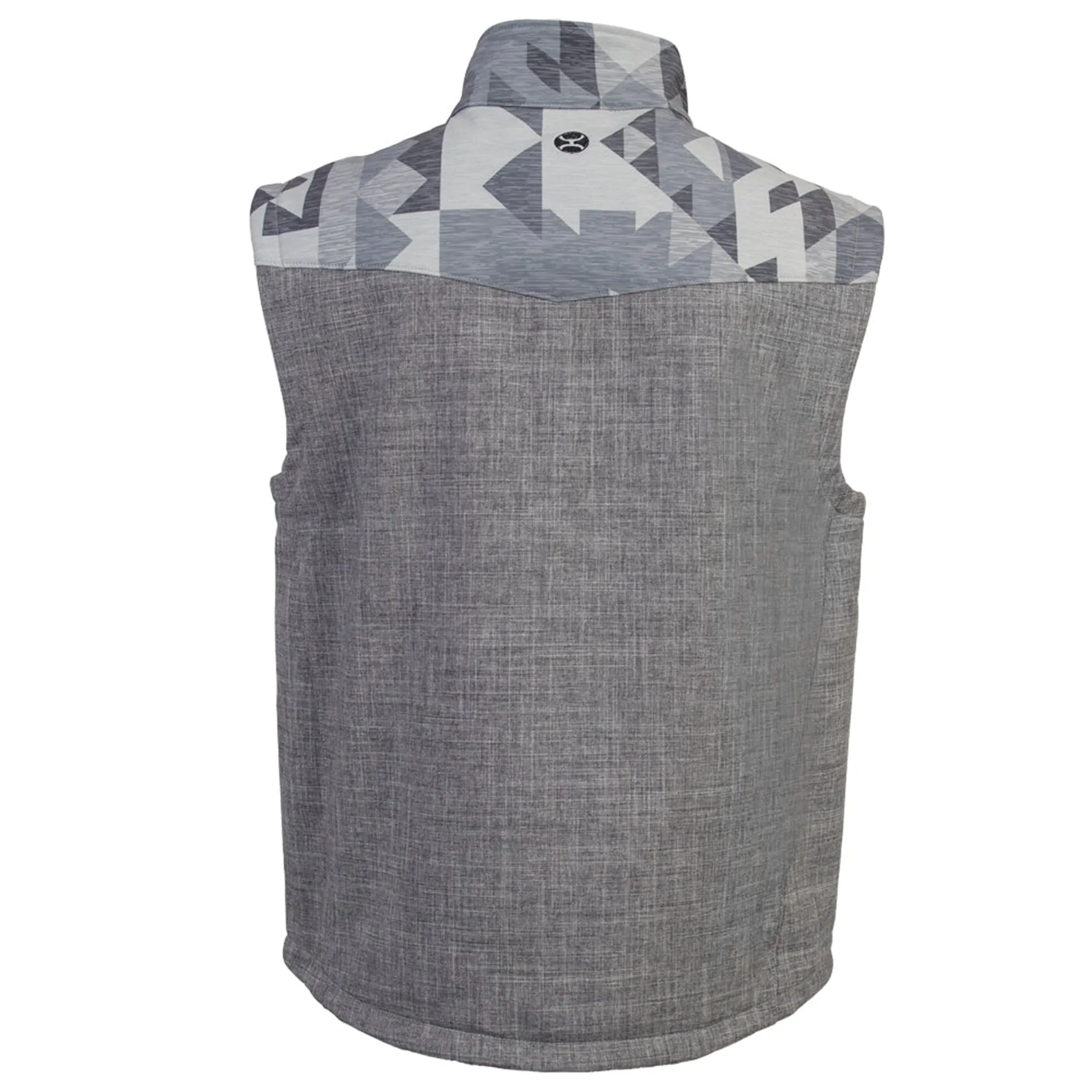 Grey and Aztec Softshell Vest for Men by Hooey