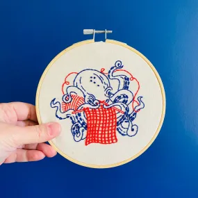 Industrious Octopus Embroidery Kit by Hook Line & Tinker