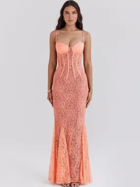 Lace Dresses with Backless Style, Sleeveless Neck, and Straps