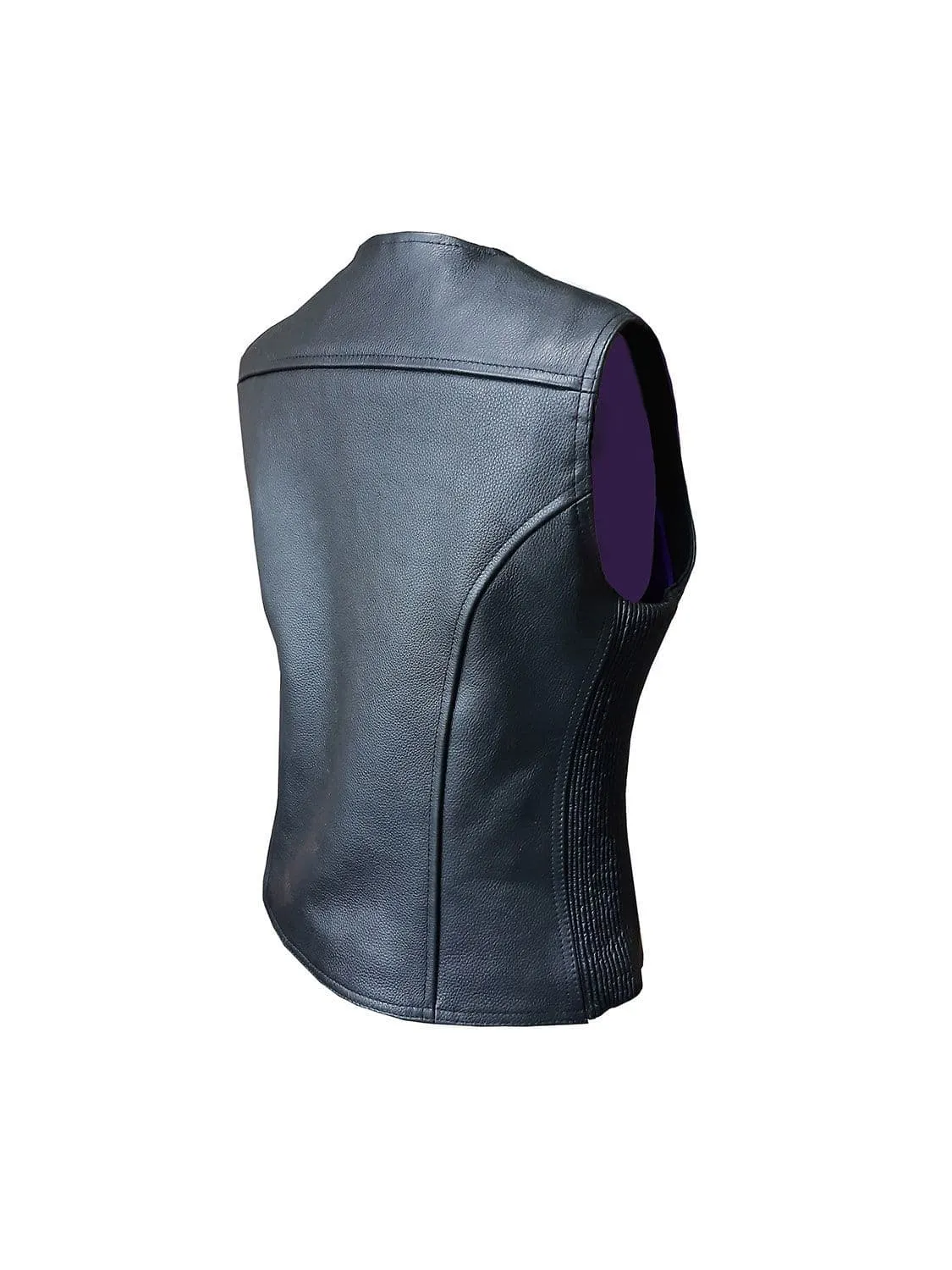 Womens Leather Biker Vest