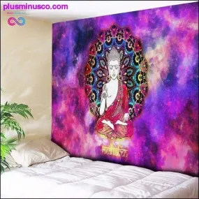 Large Retro Buddha Galaxy Tapestries