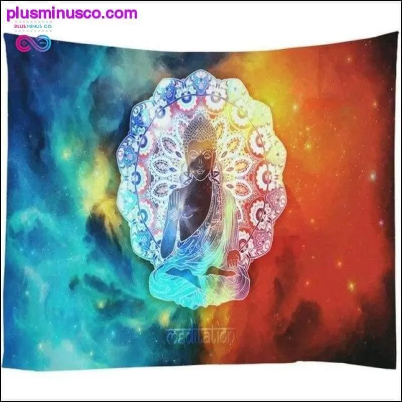 Large Retro Buddha Galaxy Tapestries