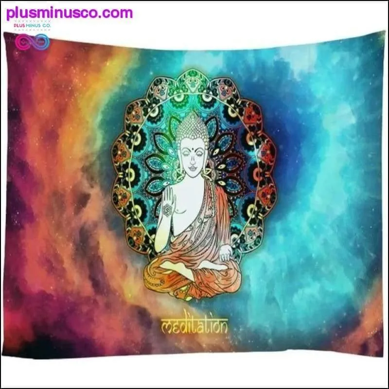 Large Retro Buddha Galaxy Tapestries